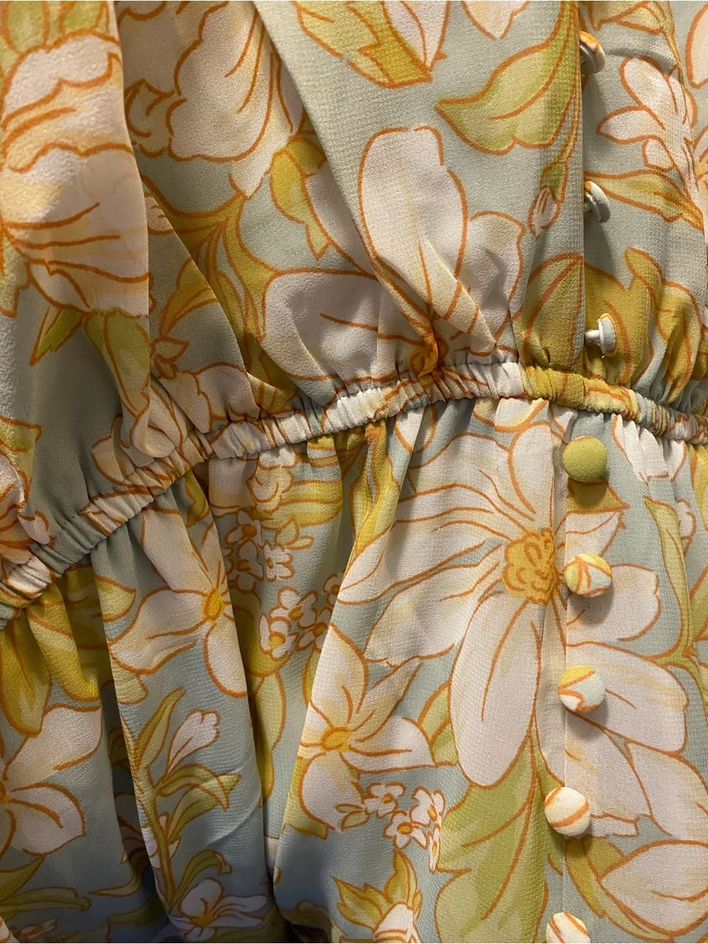 Rachel Parcell Pastel Yellow Floral Tie-Waist Midi Dress - Picture 3 of 8